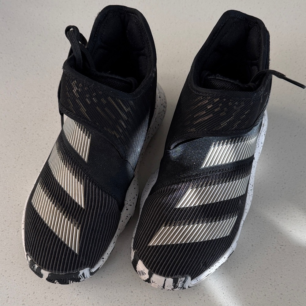 Adidas harden Kids Black and White Athletic Shoes